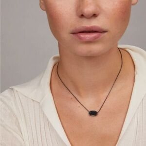 Kendra Scott Elisa Pendant Necklace in Black Drusy